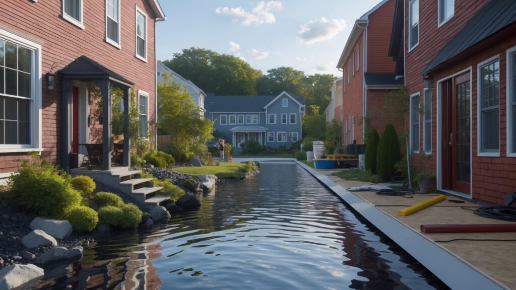 Professional crawl space waterproofing installation in Portsmouth New Hampshire home